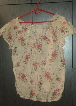 Стильна ніжна блузка кофточка в квітковий принт george, розмір 14/42(50-52).
