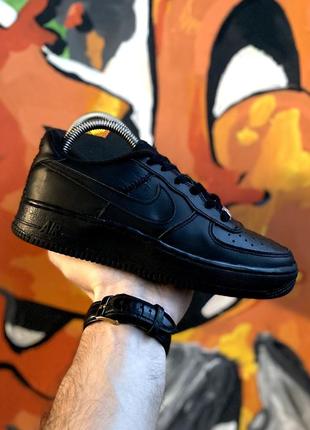 Nike air force 1 кроссовки 35 размер кожаные чёрные оригинал