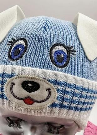 Тепла шапка на зав'язках