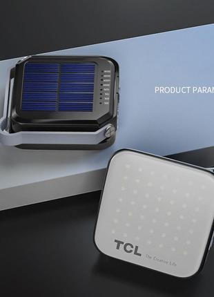 Кемпінгова лампа з вбудованим акумулятором та сонячною зарядкою tcl tc36, комплект зі штативом, карабіном та футлярем2 фото
