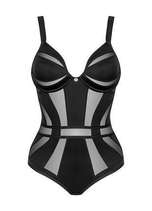 Chic amoria obsessive чорне боді закрите або відкрите з доступом