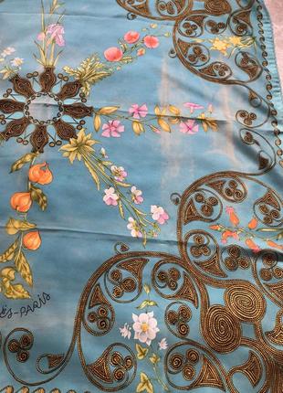 Винтажный шелковый платок hermet arabesques5 фото