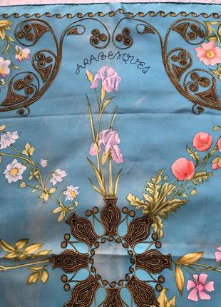 Винтажный шелковый платок hermet arabesques6 фото