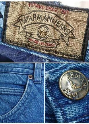 Брендовые винтажные редкие утеплённые джинсы armani jeans италия  оригинал!3 фото