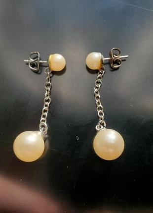 Набор бусы-чокер и серьги, имитация жемчуга, 50ти