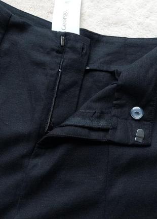 Новые женские летние брюки george 898 s 44р., вискоза, хлопок, лен, черные4 фото