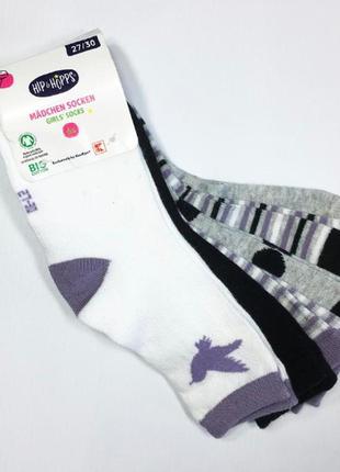 Шкарпетки 6 пар біо бавовна шкарпетки для дівчинки комплект р.27-30 kuniboo німеччина