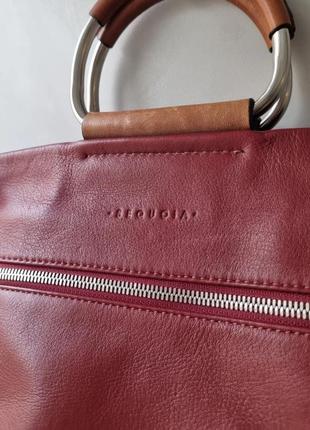 Шкіряна сумка sequoia, брендова сумка, сумка тоут, сумка шоппер, бордова сумка3 фото