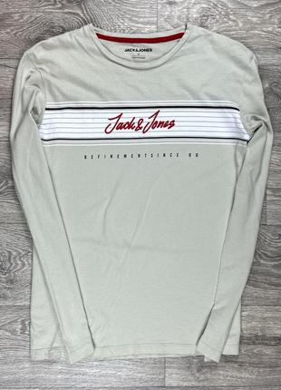 Jack &amp; jones long sleeve кофта м размер бежевая с принтом оригинал2 фото