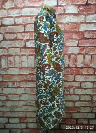 Платье-халат фланель hand made пестрое винтаж 60-е 4