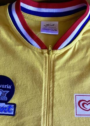 Велофутболка лидера joop zoetemelk / lotto jumbo, ярко-жёлтая