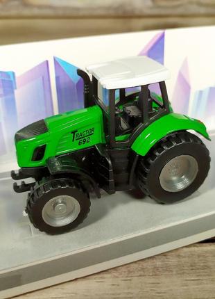 Карманный детский трактор мини, металлопластик (зеленый)2 фото