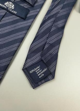 Мужской галстук royal class из натурального шелка, шелковый галстук в полоску4 фото