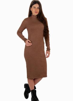 3 кольори 🌈сукня міді ангорова рубчік, плаття тепле жіноче довге демісезонне, платье женское рубчик ангора
