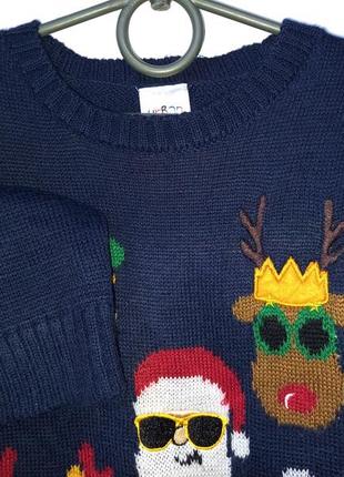 Теплый новогодний рождественский свитер свитшот кофта джемпер для мальчика 6 лет5 фото