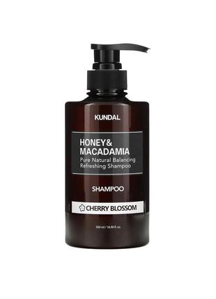 Безсульфатний шампунь для волосся квітуча вишня kundal honey & macadamia shampoo cherry blossom