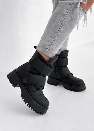 Ботинки женские зимние черные7 фото