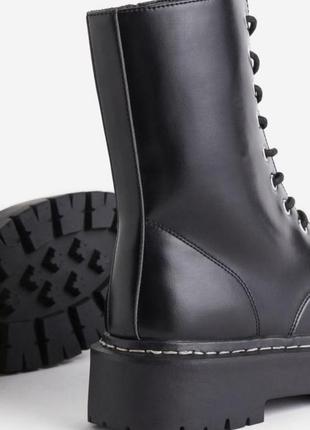 Ботинки h&m нові чорні чоботи на шнурках мартінси3 фото