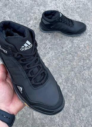 Чоловічі зимові кросівки/черевики на хутрі adidas натуральна шкіра6 фото