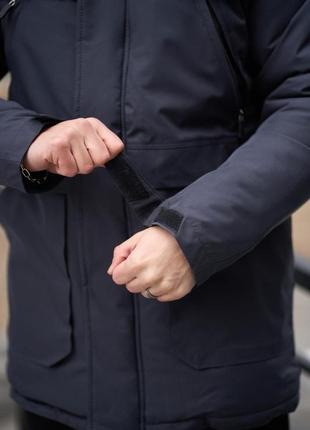 Зимняя серая парка+перчатки в подарок