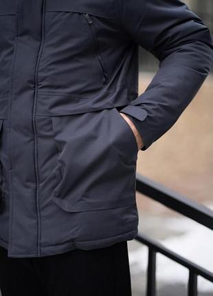 Зимняя серая парка+перчатки в подарок