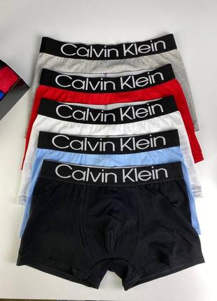 Чоловічі боксери набір трусів 3 шт. calvin klein н3060 в упаковці бавовна коробка7 фото