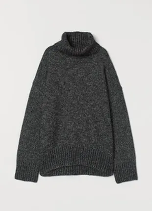 Вязаный обьемный свитер оверсайз из мягкой пряжи с добавлением шерсти.бренд  h&m1 фото