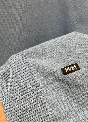 Pullover v-neck sweater hugo boss cotton хлопковый пуловер голубой8 фото