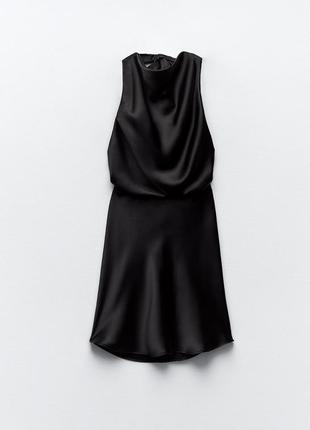 Сатиновое платье - короткая открытая спина zara s7 фото