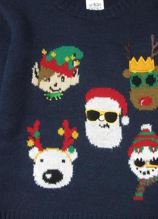 Теплый новогодний рождественский свитер свитшот кофта джемпер для мальчика 6 лет2 фото