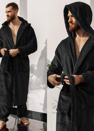 Пижама двухсторонний плюш халат и штаны 46-56 р-р7 фото