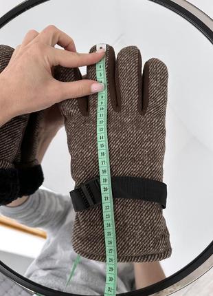Очень теплые мужские зимние перчатки внутри на меху6 фото