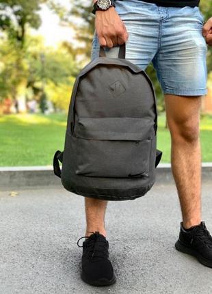 Сірий рюкзак зі шкіряним дном міський8 фото