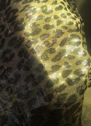 Нежный шарфик золотая парча леопард4 фото