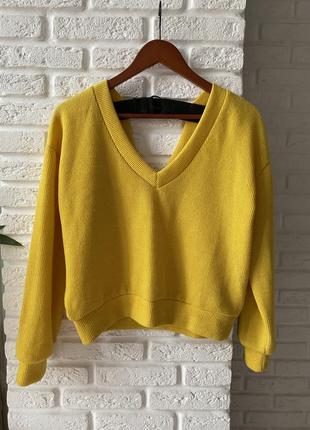 Желтая кофта свитер bershka