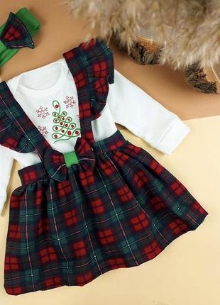 Комплект детский новогодний, костюм для девочки рождественский