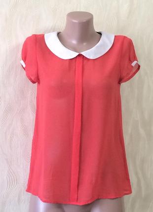 Нежная шифоновая блуза zara , р.8