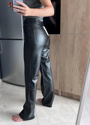 Шкіряні брюки штани кожаные брюки zara xs 34 s 36