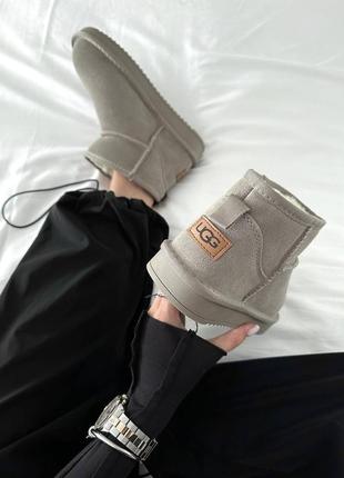 Уггі угги уги угі ugg ultra mini light grey suede 🤍