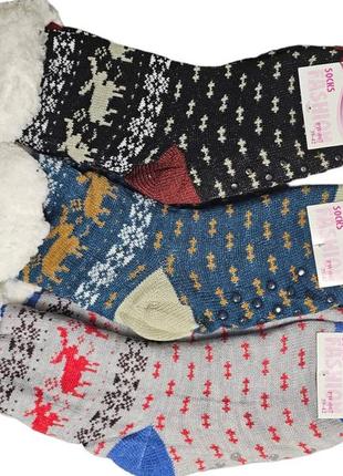 Супертеплі новорічні шкарпетки на хутрі4 фото