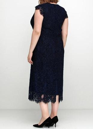 Элегантное кружевное вечернее платье миди h&amp;m.2 фото