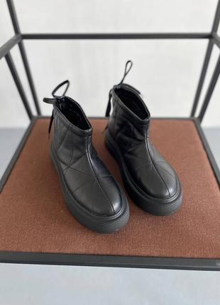 Угги угги черные кожа ботинки6 фото