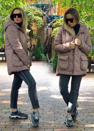 Жіноча тепла куртка на силіконі 457 "канада капюшон кишеньки" в кольорах