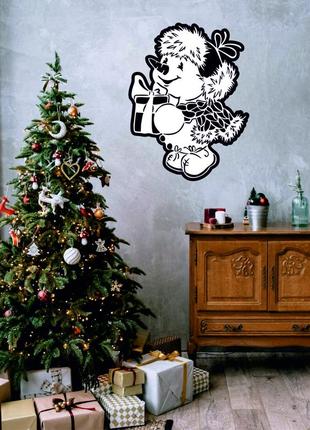 Декоративное настенное панно «снеговик», декор на стену1 фото