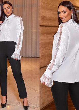 Ошатна жіноча блузка з брошкою 41604-1