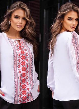 Блузка жіноча 41742 "вишиванка" в різних кольорах1 фото