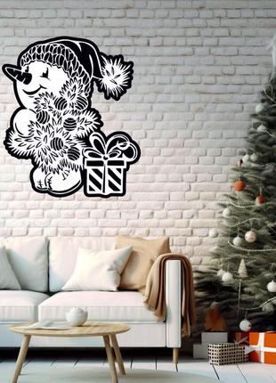 Декоративное настенное панно «снеговик», декор на стену1 фото