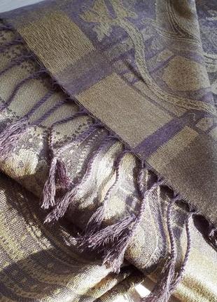 Чудесный шарф палантин шоколадного цвета кашемир9 фото