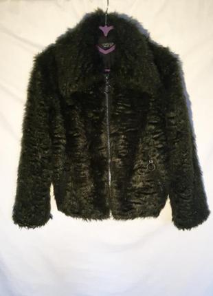 Женская темно-зеленая меховая  куртка, шубка тедди, шуба  осенняя, весенняя, зимняя.1 фото