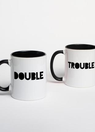 Чашки парні "double trouble", чорний, англійська, 330 мл "kg"